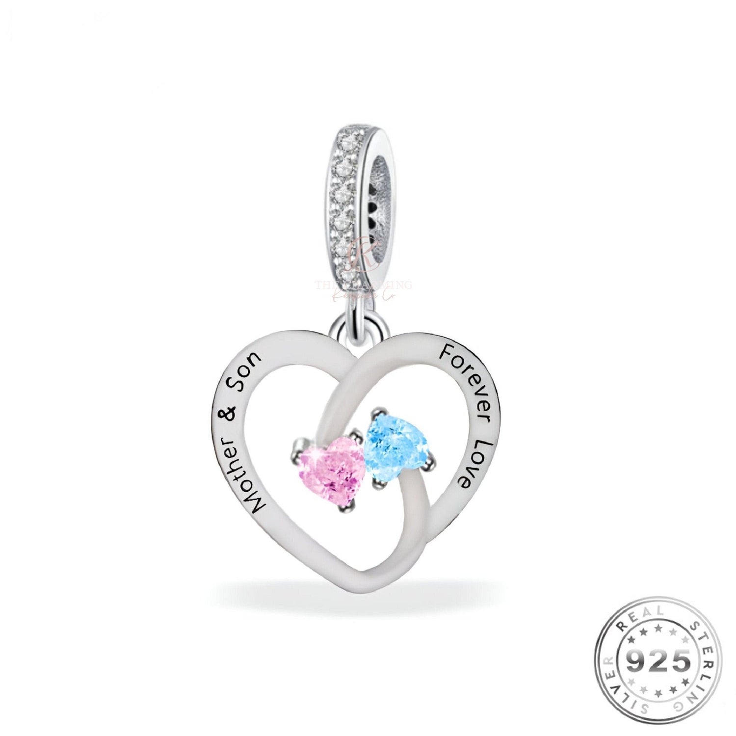 Mother & Son Charm 925 Sterling Silver Fits pandora