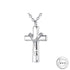 Cremation Ashes Cross Necklace 925 Sterling Silver urn self fill