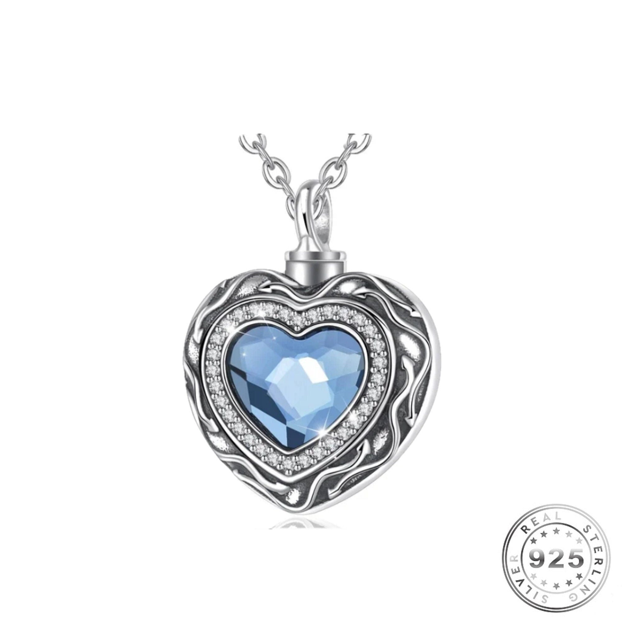 Amazon.com: Cremation Urn Necklace for Ashes set of 5 -Crystal Heart  Cremation Jewelry Memorial Jewelry for Ashes of Loved Ones Keepsake Urn for  Human Ashes Pendant Necklace for Women Men (Blue 5