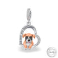 Boxer Dog Charm 925 Sterling Silver & Rose Gold fits pandora bracelets 