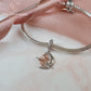 Witch & Cat In Moon Charm 925 Sterling Silver and Rose Gold