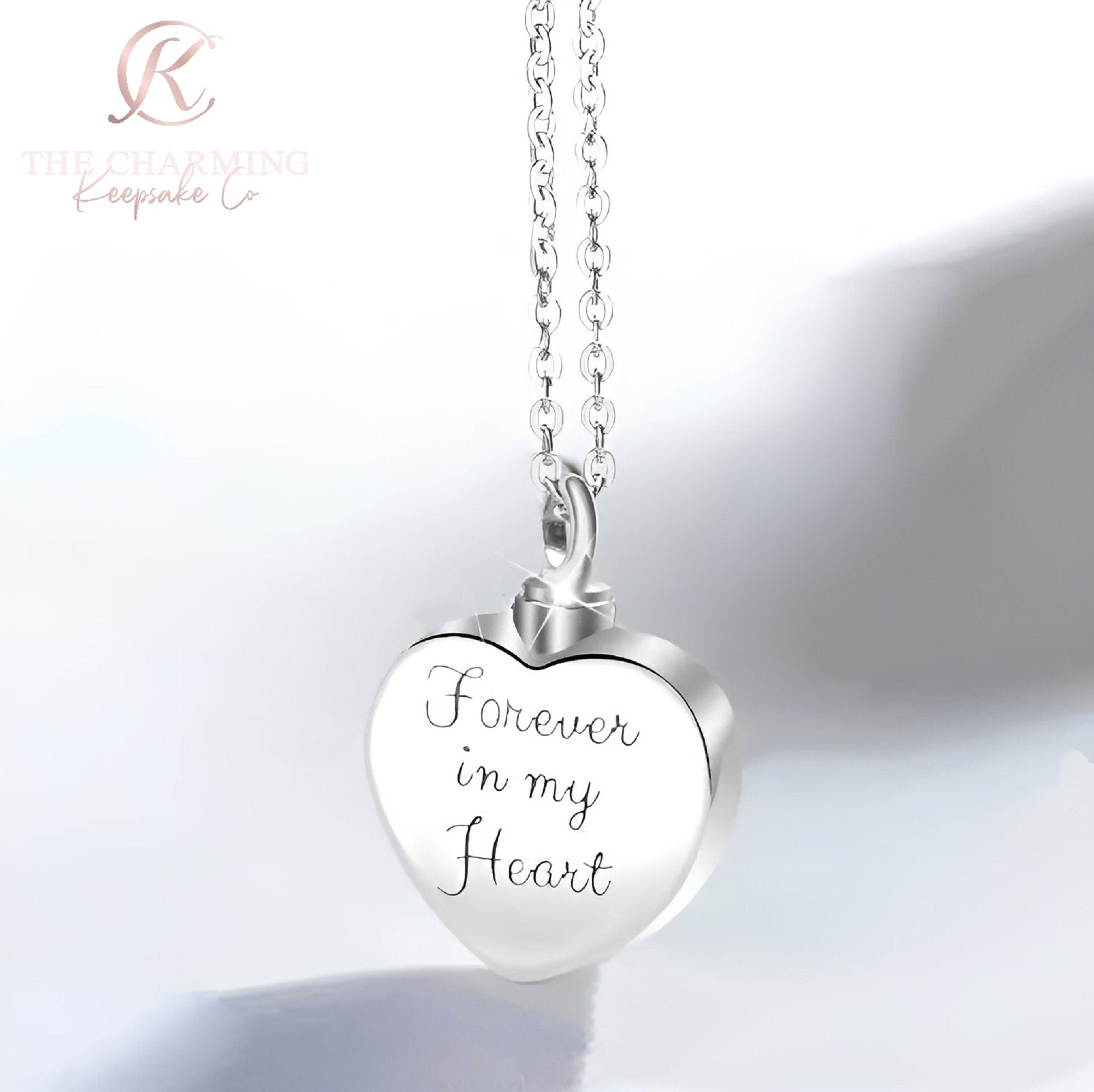 Sterling Silver Handwriting Large Heart Urn Necklace - The Perfect Keepsake  Gift
