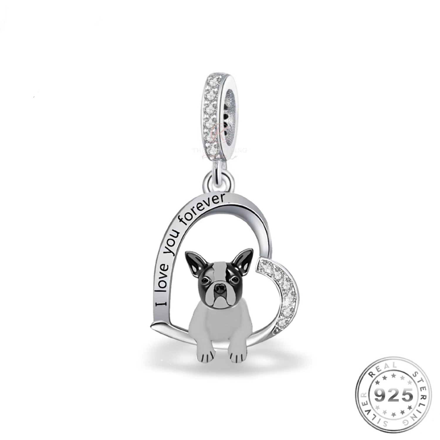 Sterling Silver Bulldog Charm Pandora French Bulldog Dog Charm 925