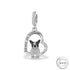 french bulldog Dog Charm 925 Sterling Silver & Rose Gold fits pandora bracelets 