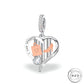 I Love Shopping Charm 925 Sterling Silver & Rose Gold