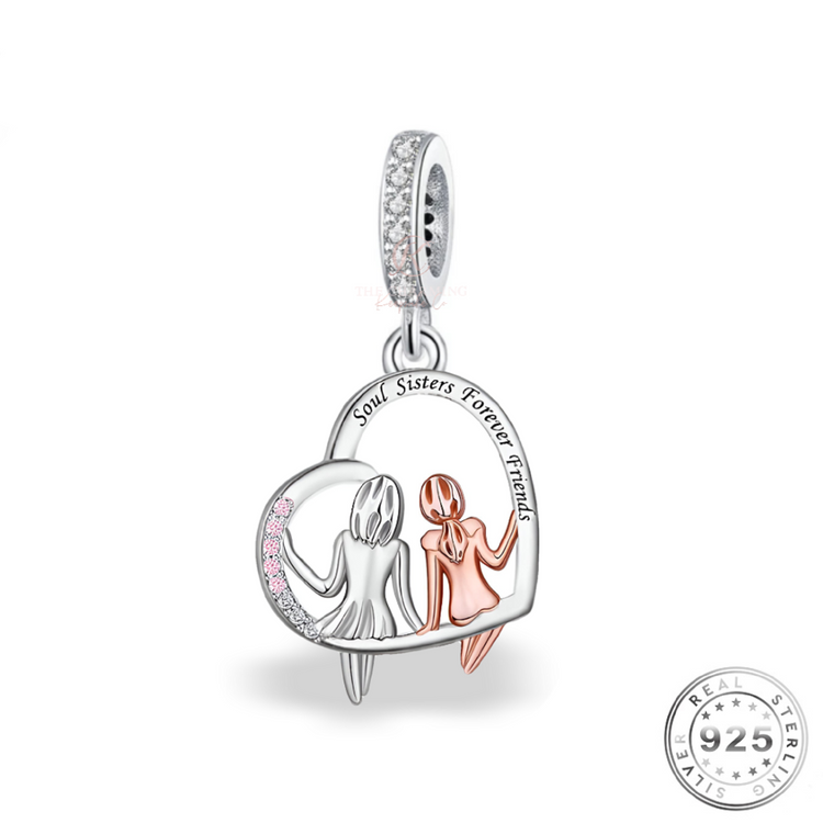 Soul Sisters Forever Friends Charm 925 Sterling Silver fits pandora